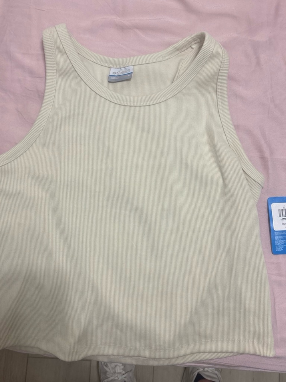 Columbia Cream Ribbed Tank Top